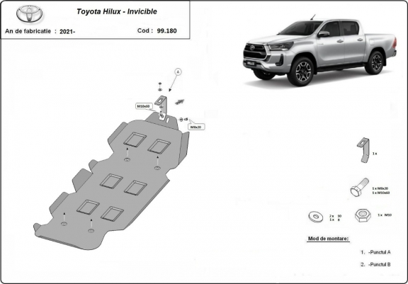 Cache de protection de réservoir Toyota Hilux Invincible