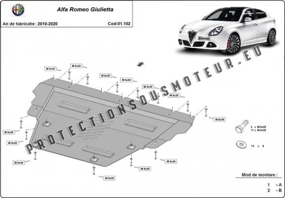 Cache sous moteur et de la boîte de vitesse Alfa Romeo Giulietta