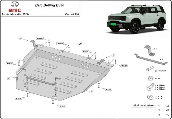 Cache Sous Moteur Audi Baic Beijing BJ30