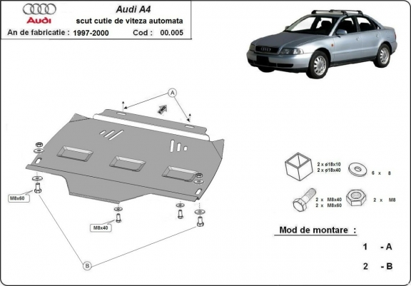 Cache de protection de la boîte de vitesse Audi A4 B5 - Automatique