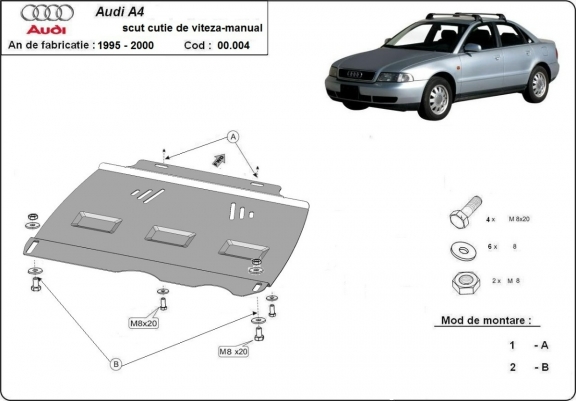 Cache de protection de la boîte de vitesse Audi A4 B5 - manuelle