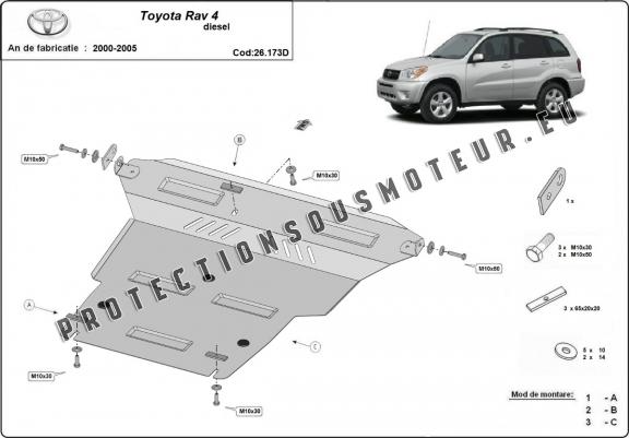 Cache sous moteur et de la boîte de vitesse Toyota Rav4 Diesel