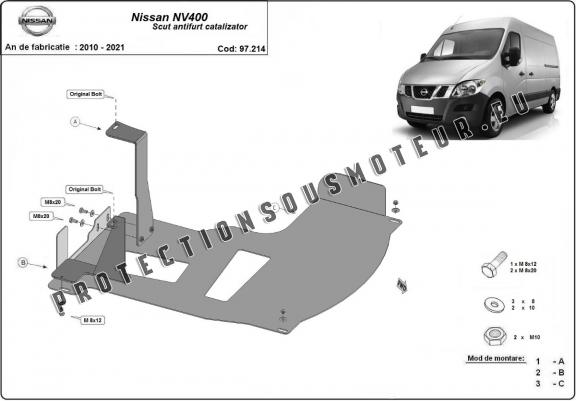 Protection convertisseur catalytique/cat lock Nissan NV400