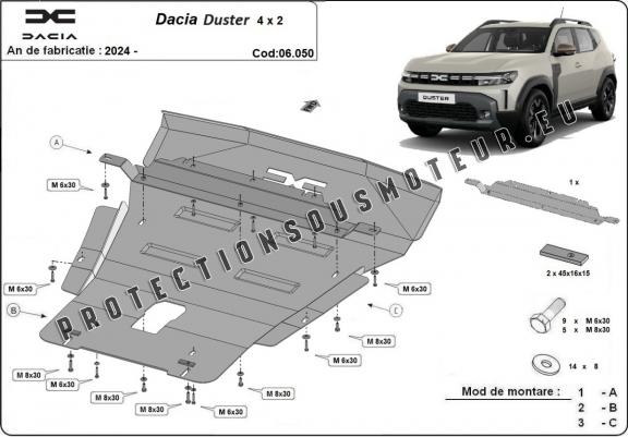 Cache sous moteur et de la boîte de vitesse Dacia Duster - 4x2