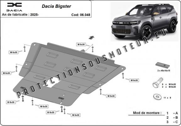 Cache sous moteur et de la boîte de vitesse Dacia Bigster - 4x4 + 4x2