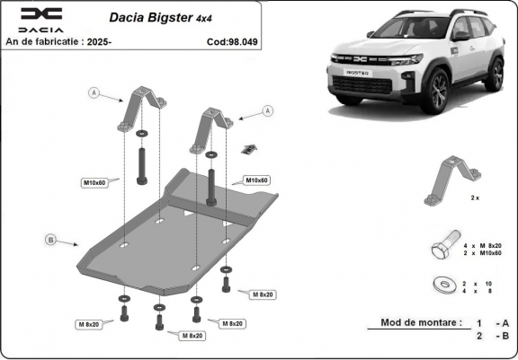 Cache de protection du différentiel - Dacia Bigster 4x4