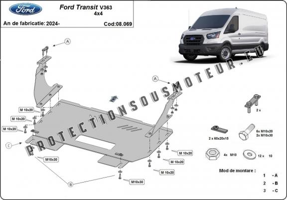 Cache sous moteur et de la boîte de vitesse Ford Transit V363 4x4