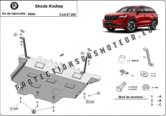 Cache sous moteur et de la boîte de vitesse Skoda Kodiaq