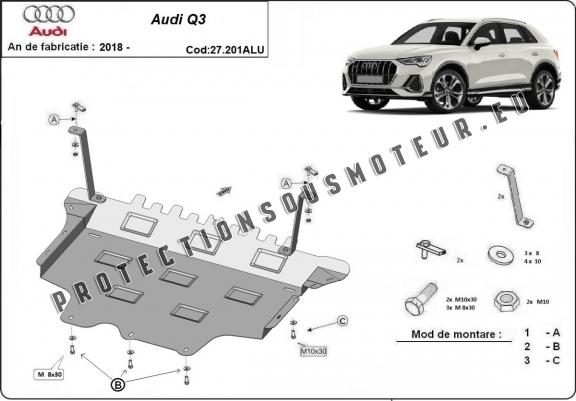 Cache sous moteur et de la boîte de vitesse Audi Q3 - Aluminium