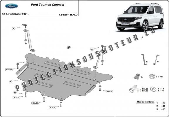 Cache sous moteur et de la boîte de vitesse Ford Tourneo Connect - Aluminium