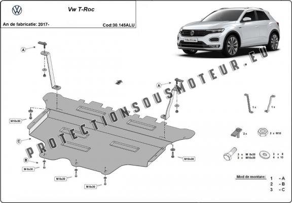 Cache sous moteur et de la boîte de vitesse Volkswagen T-Roc - Aluminium