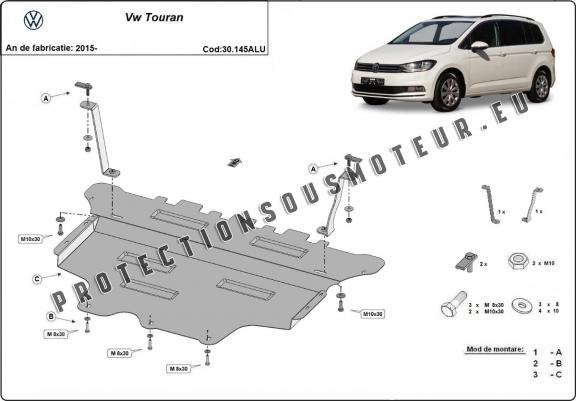 Cache sous moteur et de la boîte de vitesse en aluminium VW Touran
