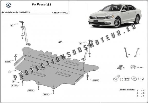 Cache sous moteur et de la boîte de vitesse en aluminium VW Passat B8