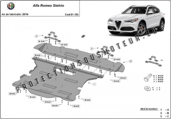 Cache sous moteur et de la boîte de vitesse Alfa Romeo Stelvio