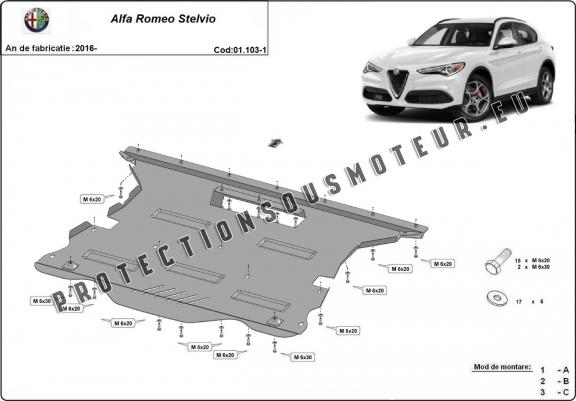 Cache sous moteur et de la boîte de vitesse Alfa Romeo Stelvio