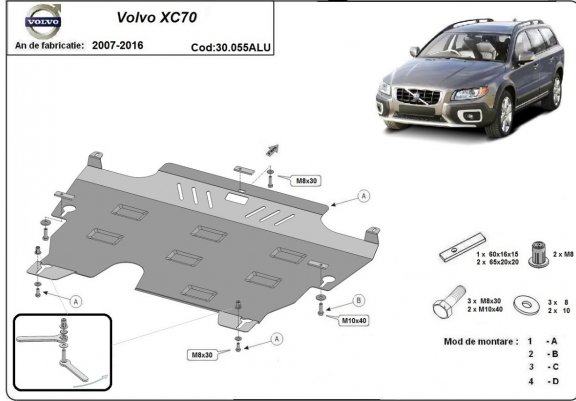 Cache sous moteur et de la boîte de vitesse en aluminium Volvo XC70