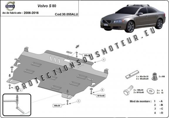 Cache sous moteur et de la boîte de vitesse en aluminium Volvo S80