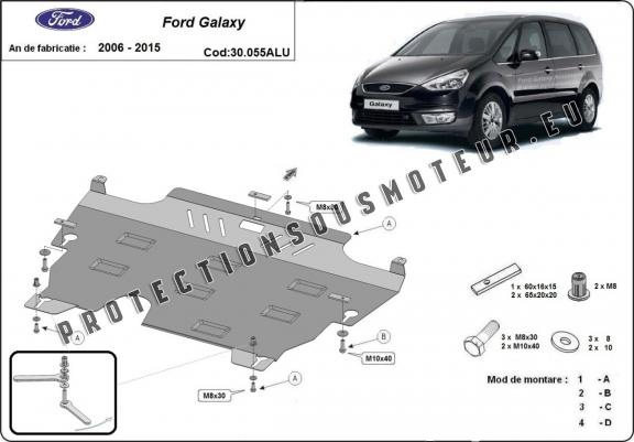 Cache sous moteur et de la boîte de vitesse en aluminium Ford Galaxy 2