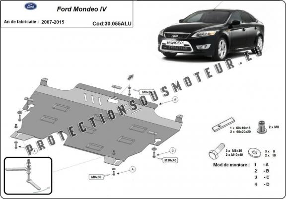 Cache sous moteur et de la boîte de vitesse en aluminium Ford Mondeo 4