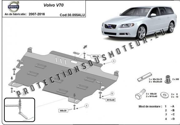 Cache sous moteur et de la boîte de vitesse en aluminium Volvo V70