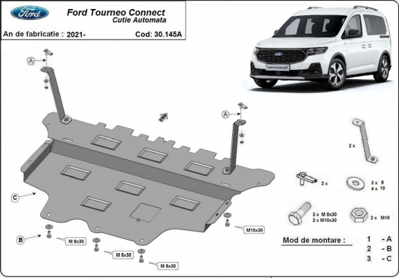 Cache sous moteur et de la boîte de vitesse Ford Tourneo Connect - Boîte de vitesse automatique