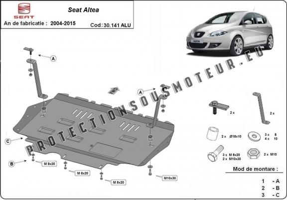 Cache sous moteur et de la boîte de vitesse en aluminium Seat Altea