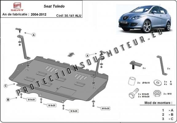 Cache sous moteur et de la boîte de vitesse en aluminium Seat Toledo 3