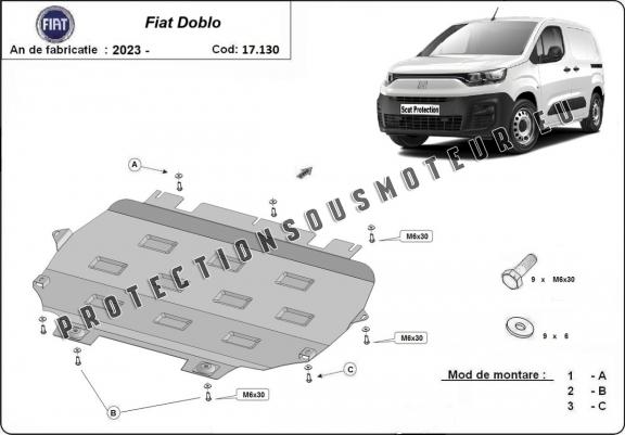 Cache sous moteur et de la boîte de vitesse Fiat Doblo