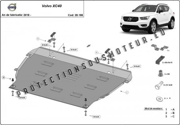 Cache sous moteur et de la boîte de vitesse Volvo XC40