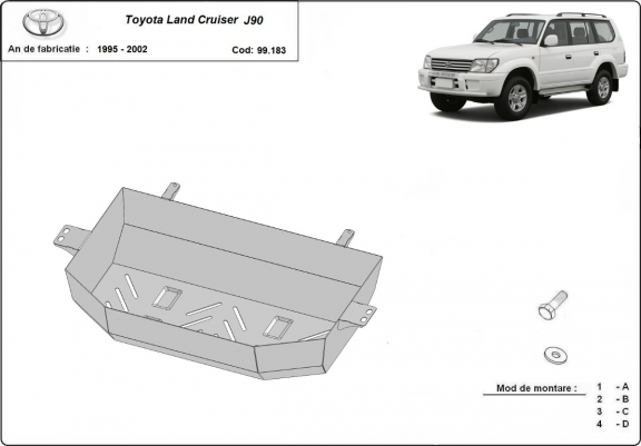 Cache de protection de réservoir Toyota Land Cruiser J90