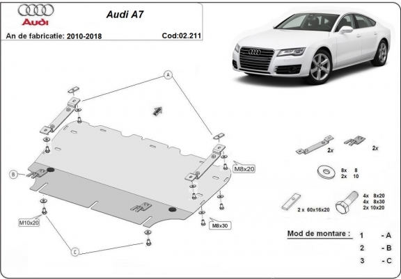 Cache sous moteur et de la radiateur Audi A7