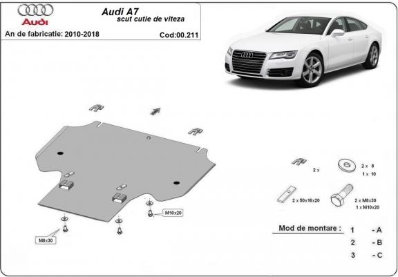 Cache de protection de la boîte de vitesse Audi A7