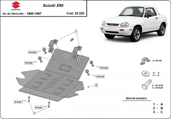 Cache sous moteur et de la radiateur Suzuki X90