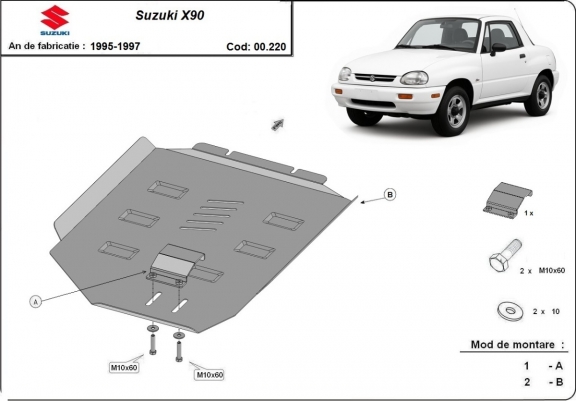 Cache de protection de la boîte de vitesse Suzuki X90