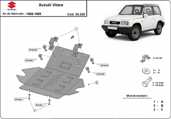 Cache sous moteur et de la radiateur Suzuki Vitara