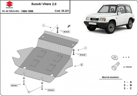 Cache sous moteur et de la radiateur Suzuki Vitara 2.0
