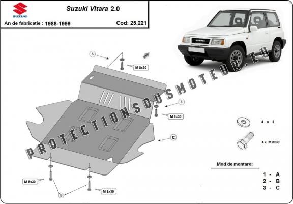 Cache de protection de la boîte de vitesse Suzuki Vitara 2.0 Cache de protection de la boîte de vitesse Suzuki Vitara 2.0