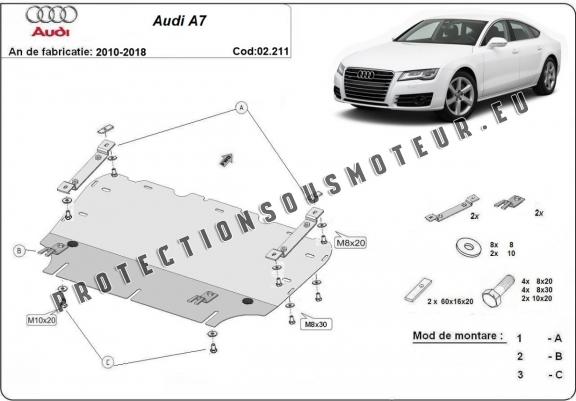 Cache sous moteur et de la radiateur Audi A7 Cache sous moteur et de la radiateur Audi A7