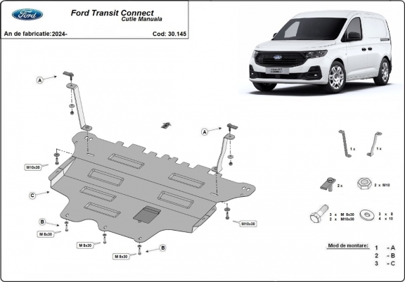 Cache sous moteur et de la boîte de vitesse Ford Transit Connect