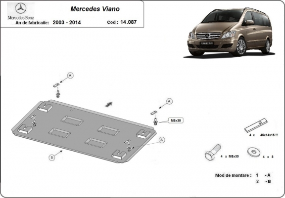 Cache Sous Moteur  Mercedes Viano W639 - 2.2 D 4x2, 4x4