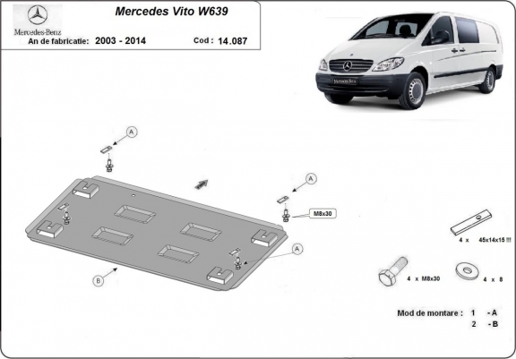 Cache Sous Moteur Mercedes Vito W639 - 2.2 D 4x2, 4x4