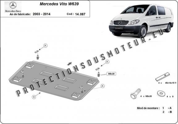 Cache Sous Moteur Mercedes Vito W639 - 2.2 D 4x2, 4x4 Cache Sous Moteur Mercedes Vito W639 - 2.2 D 4x2, 4x4