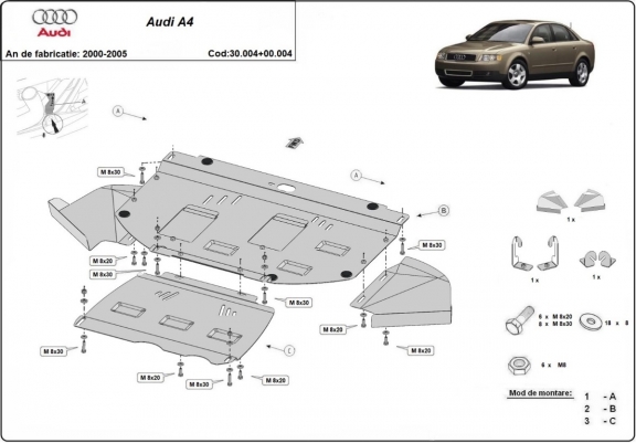 Cache sous moteur Audi A4 B6 - forfait promotionnel