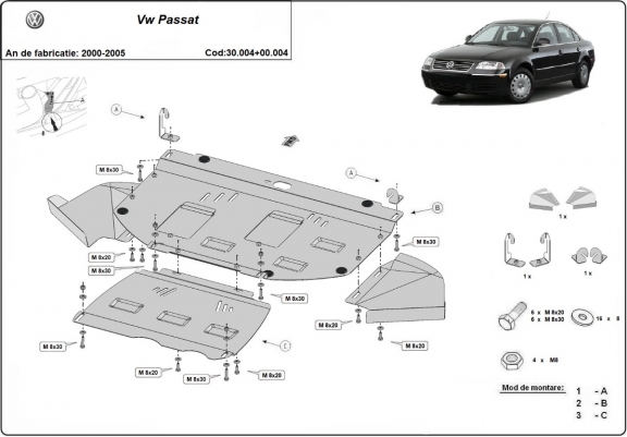 Cache sous moteur Volkswagen Passat- forfait promotionnel