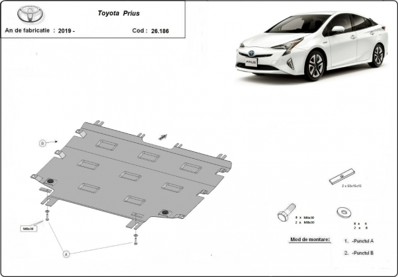 Cache sous moteur et de la boîte de vitesse Toyota Prius
