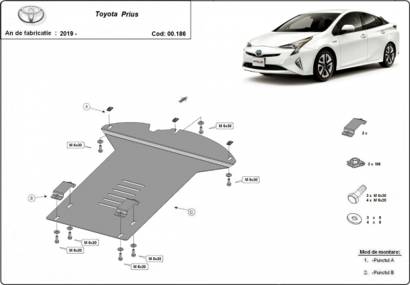 Protection convertisseur catalytique/cat lock Toyota Prius