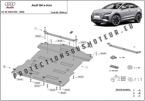 Cache sous moteur et de la boîte de vitesse en aluminium Audi Q 4 e-tron