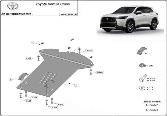 Protection convertisseur catalytique/cat lock  en aluminium Toyota Corolla Cross
