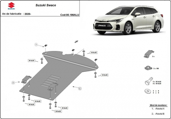 Protection convertisseur catalytique/cat lock  en aluminium Suzuki Swace
