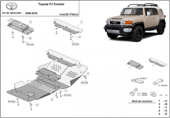 Cache Sous Moteur FJ Cruiser -Aluminium